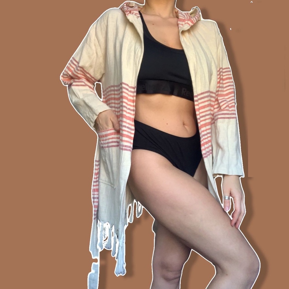 Linen bath robe